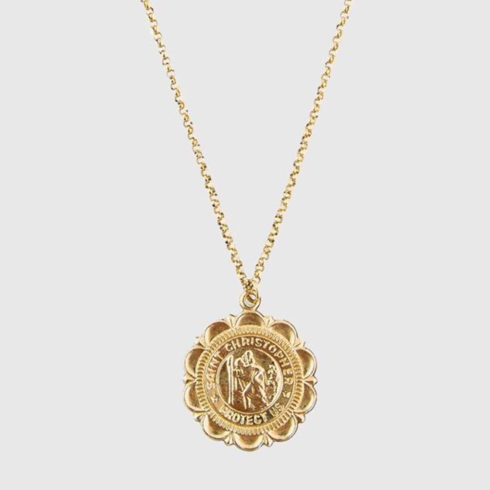 14k Gold Fill St. Christopher Medallion Necklace
